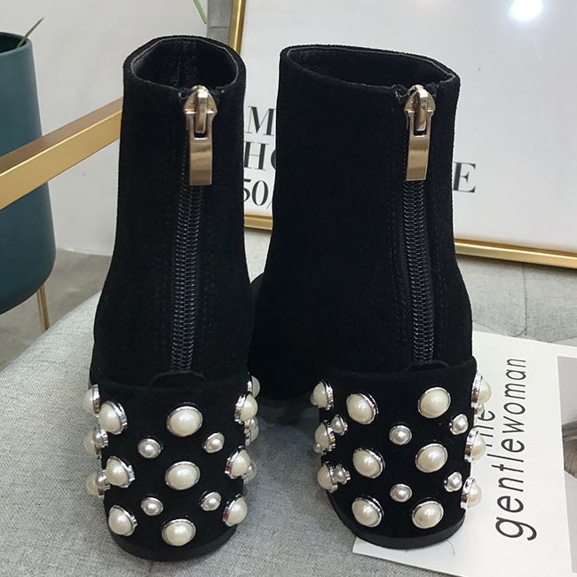 boots with pearl heel