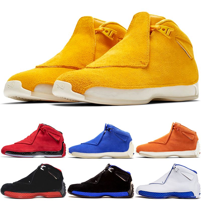 Купить Оптом Nike Air Jordan 18 Retro Мужчины 18 18s Toro Баскетбол Обувь Красный Замша Желтый Оранжевый Синий Royal Cool Grey OG CDP Мужская Спорт Тренер Спортивные Кроссовки 8 13 Скидка Отtopsneakersmarket