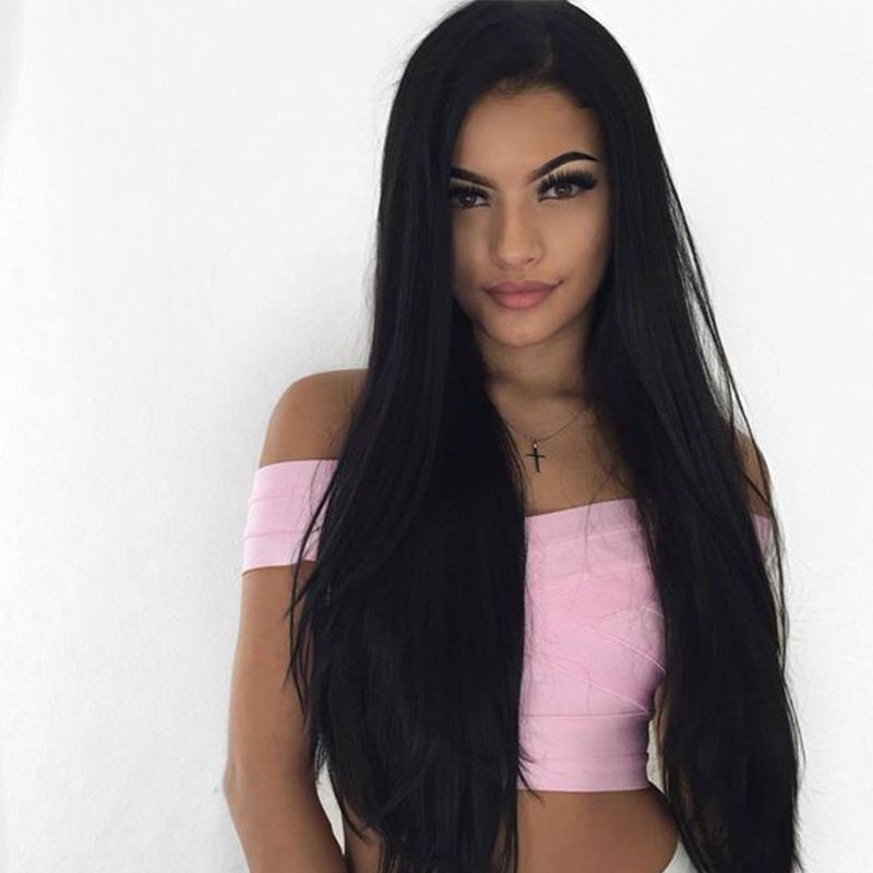 Straight Tape Hair Extensions Natural Black Brown Color 100g