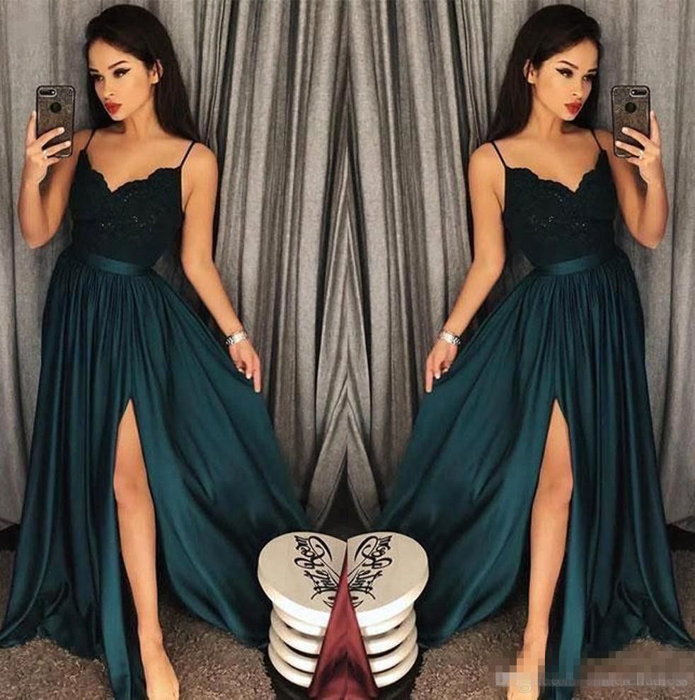 dark green tight prom dress