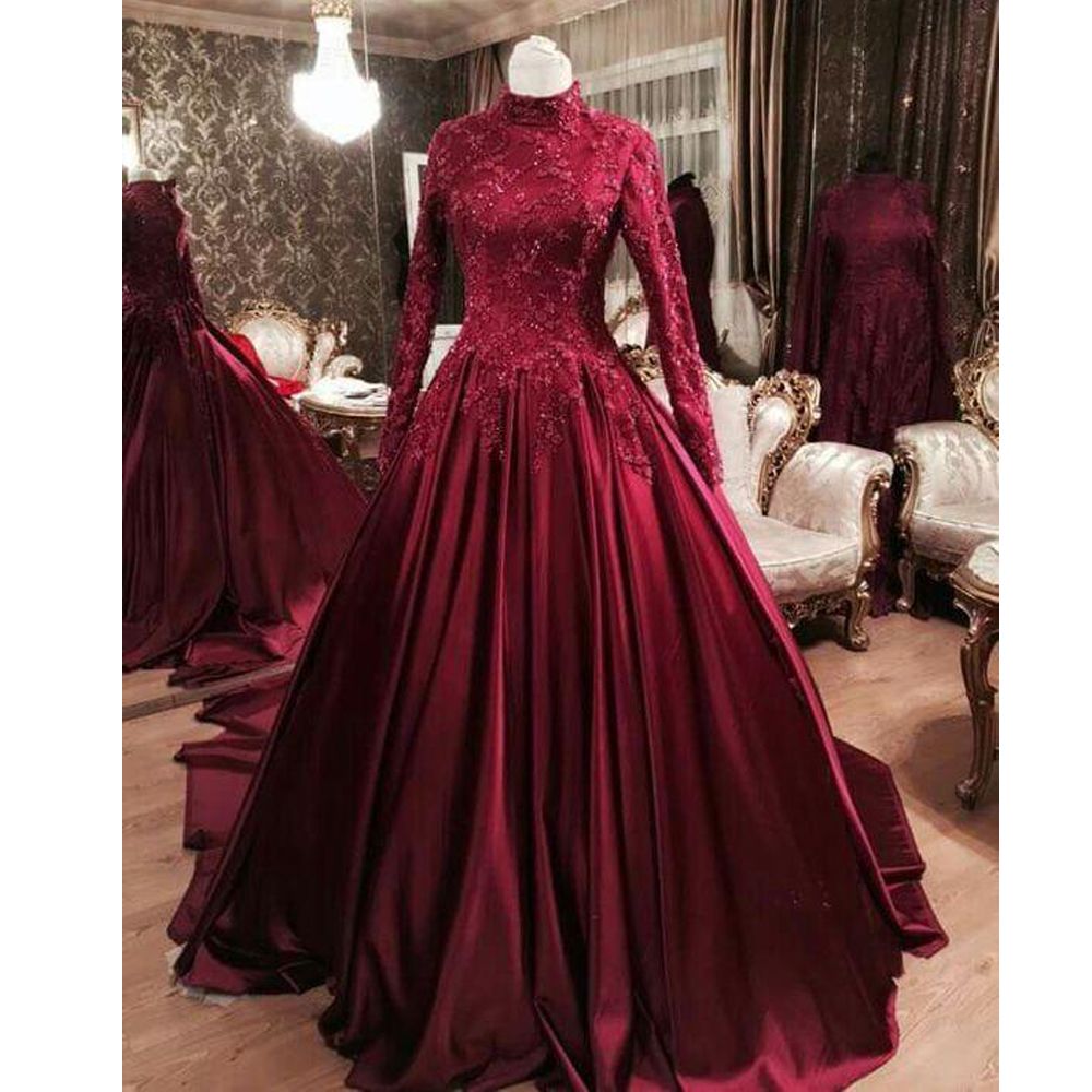 maroon gown for wedding