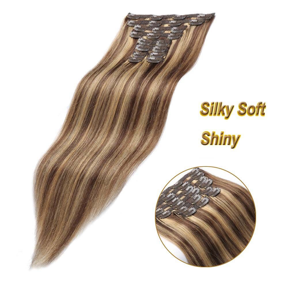 Medium Brown Mix Strawberry Blonde Piano Color Highlight Full Head