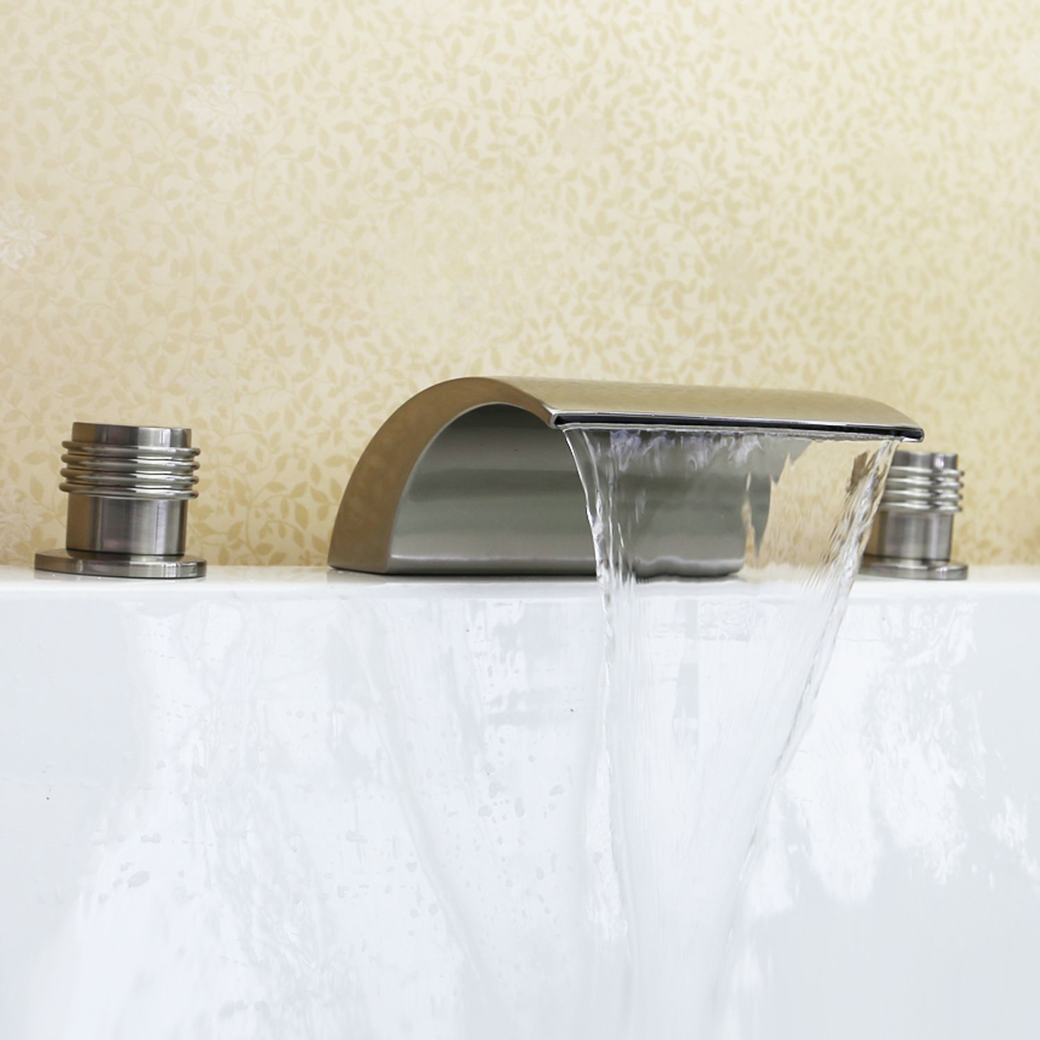 2020 Brushed Nickel Tub Waterfall Faucet Free Ship Roman Tub
