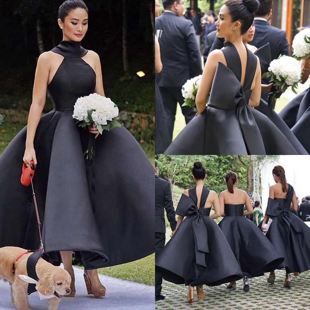 black and burgundy bridesmaid dresses