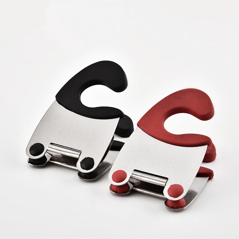 Black Clip On Metal and Silicone Spoon Rest Pot Clip New FREE SHIPPING