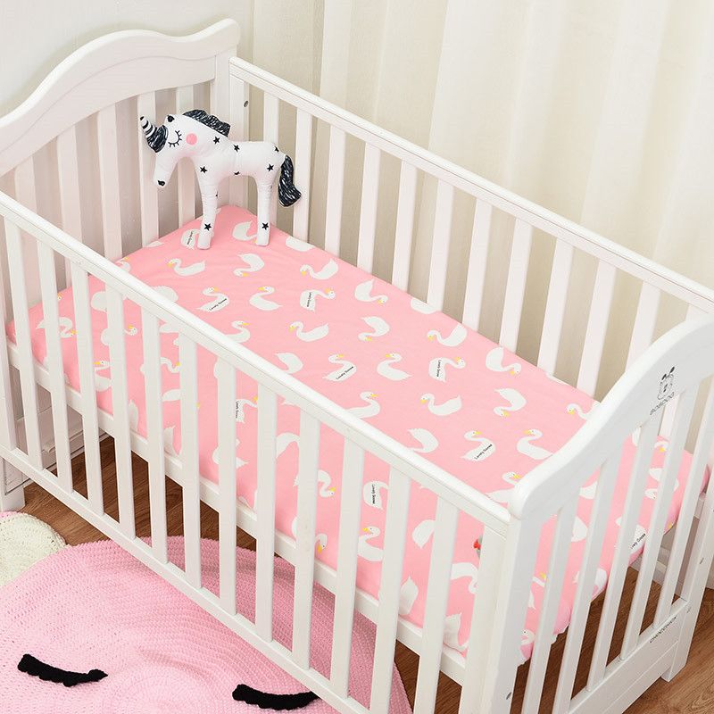 2019 Muslinlife Flamingo Cactus Pattern Crib Mattress Protector Baby Crib Bed Fitted Sheet With Elastic Band 130 70 120 60 120 65cm From Beauty Diary