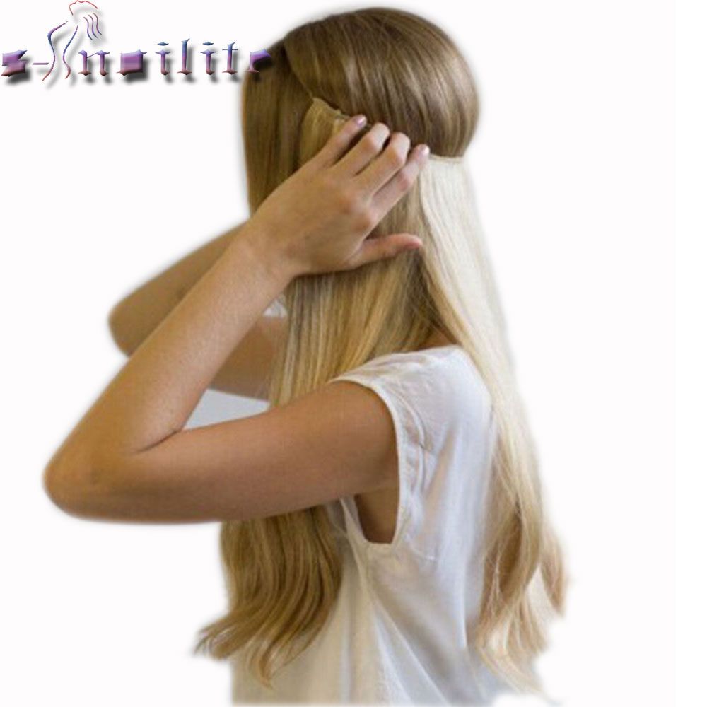 S Noilite 20 Inches Invisible Wire No Clips In Hair Extensions