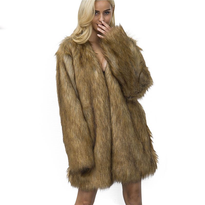 short brown faux fur coat