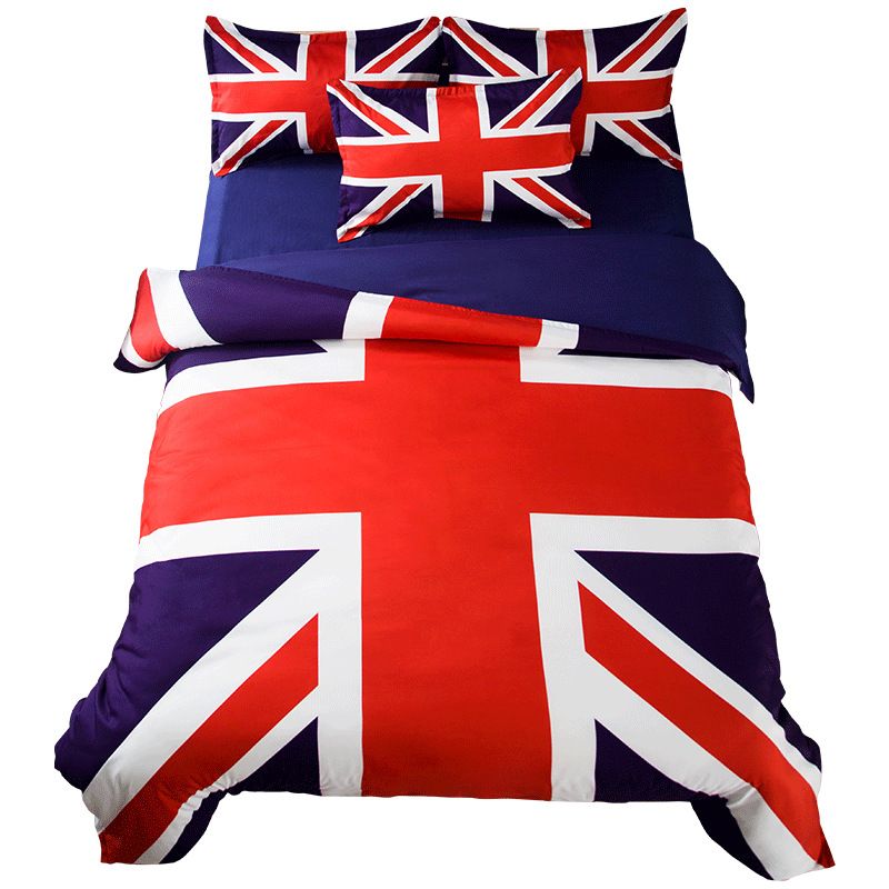 British Union Jack Usa American Flags Bedding Set Twin Queen King