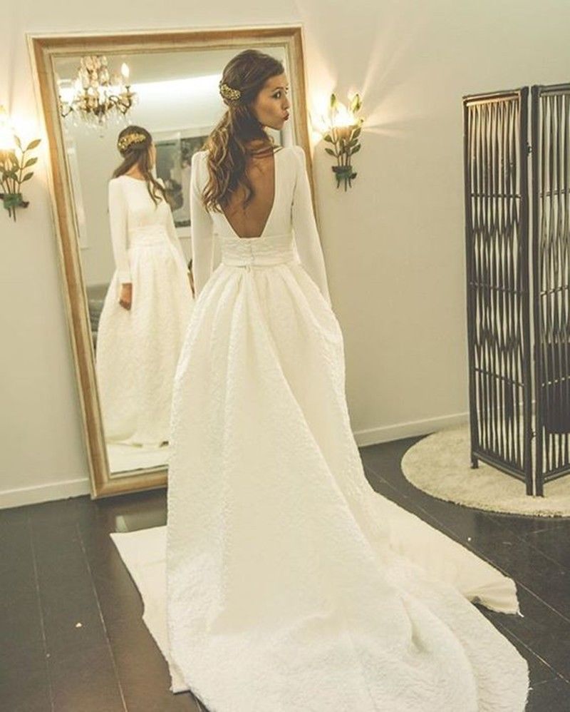 elegant backless wedding dresses