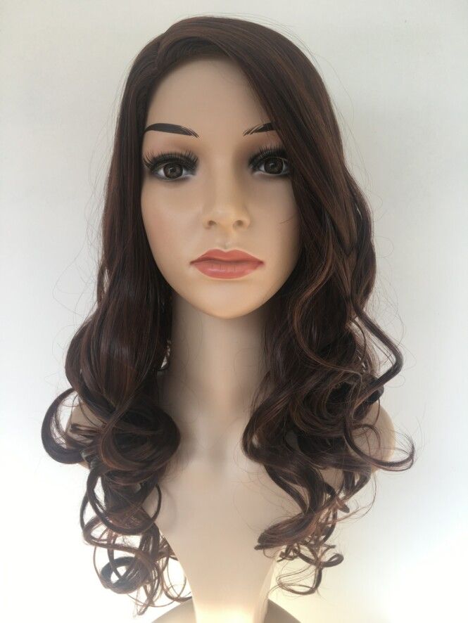 2019 50cm Synthetic African American Dark Brown Ombre Wig For