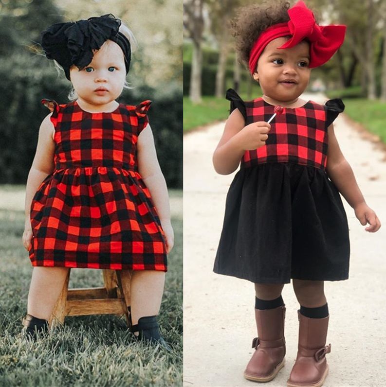 black and red baby dress