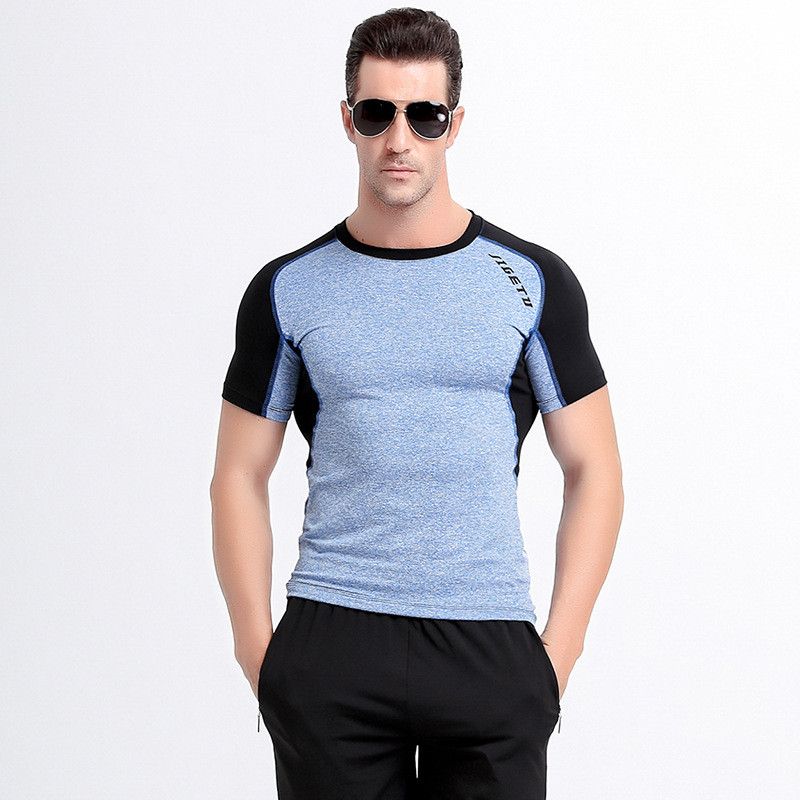 2018 Hombres De Secado Rápido Ropa Deportiva Ropa De Culturismo Medias De Compresión De Fitness Ropa De Manga Corta Gimnasio Hombres Camisa De Libre De 21,5 € | DHgate