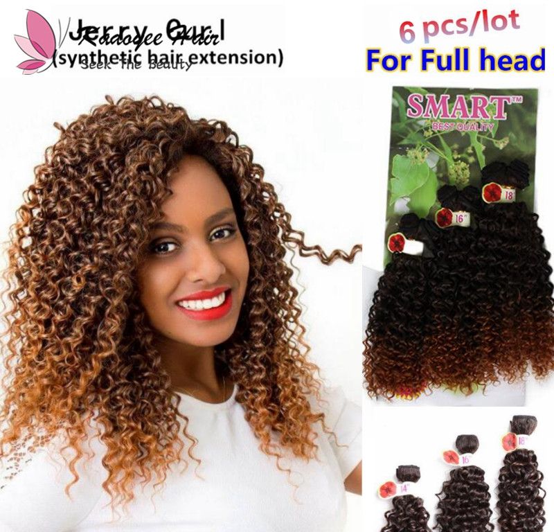 Jerry Curly Brazilian Hair Bundles 14 18inch For Full Head Sew In