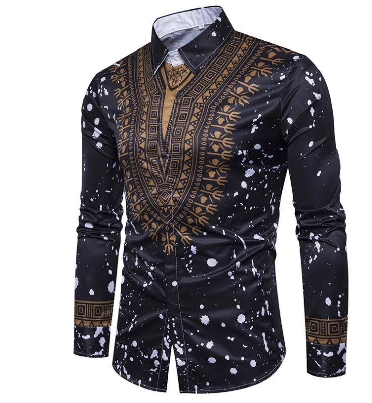 Dashiki الأفريقية فساتين الأعلى موضة 2018 جديد الشتاء أزياء الأزهار طباعة الرجال ملابس رجالية قمصان رجالية 3 ألوان 2021 من Huhu930 72 31ر س موبايل Dhgate