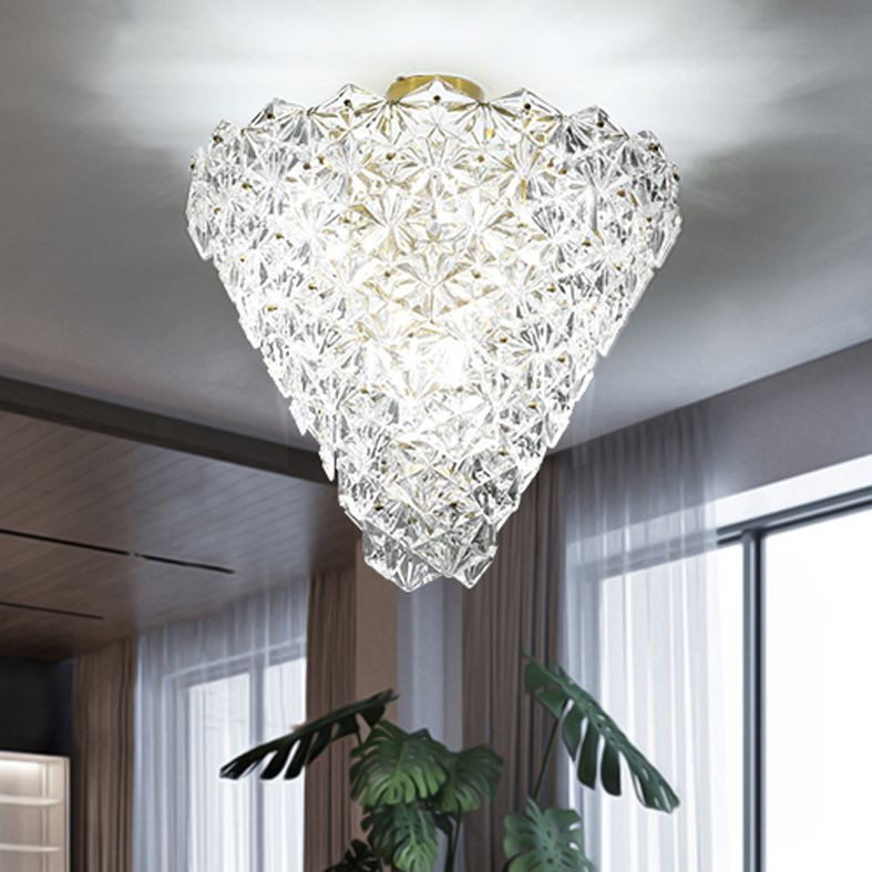 Discount American Crystal Glass Ceiling Lights Fixture LED Light European Snowflower Ceiling