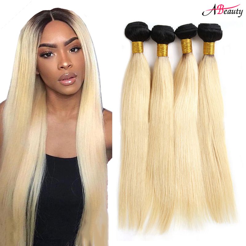 8a Two Tone 1b 613 Ombre Blonde Human Hair Weave Bundles 3cs