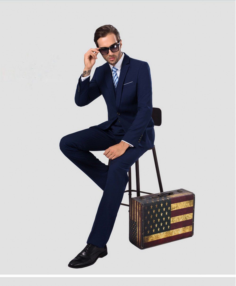 Wedding Dinner Party Tuxedos Business Casual Men Suits One Button