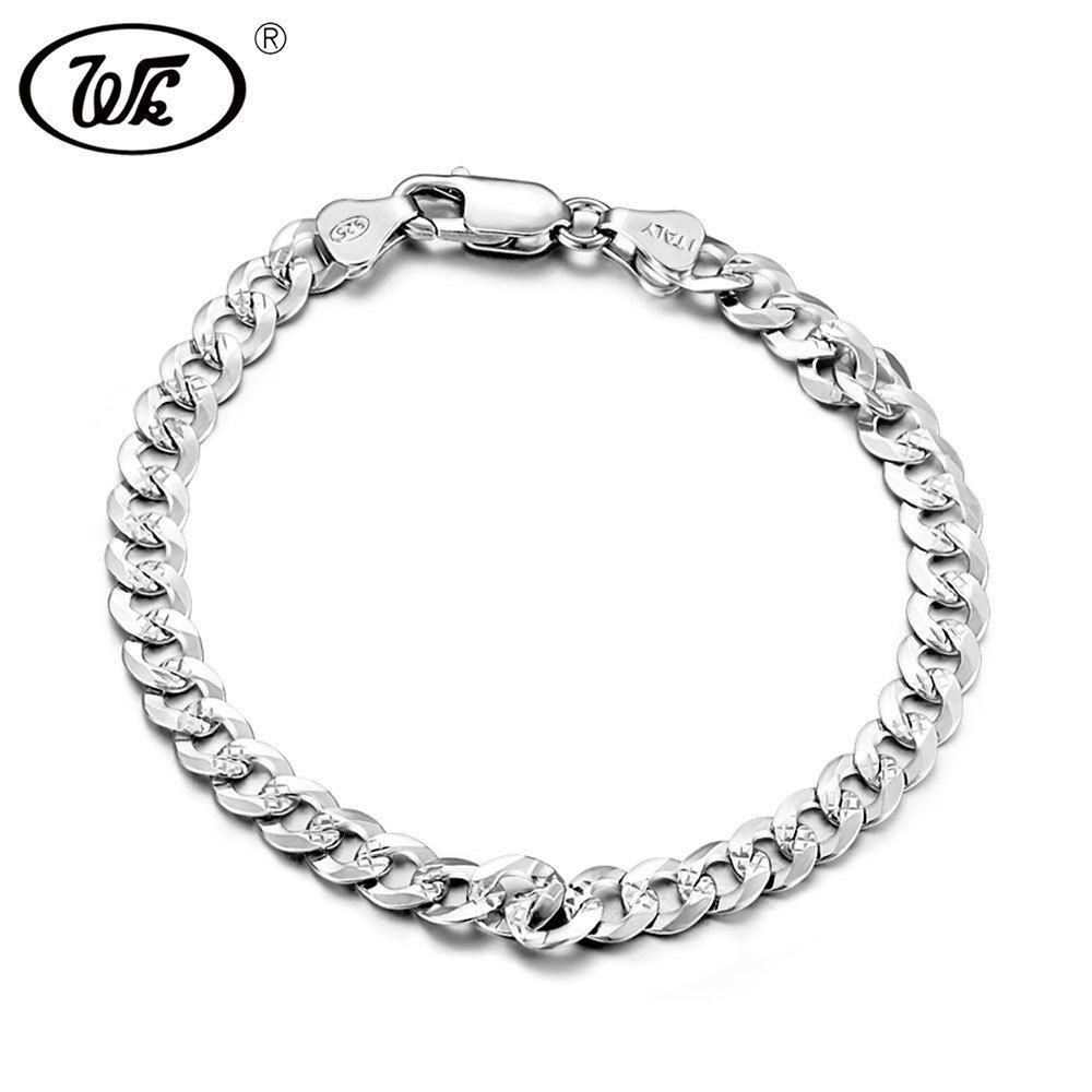 Satin Al Wk Hakiki 925 Ayar Gumus Bilezik Erkekler Erkek Boys Hiphop Kuba Curb Hip Hop El Zincir Baglanti Mens Bilezikler Toptan T Bm006 S18101507 Tl151 5 Dhgate Comda