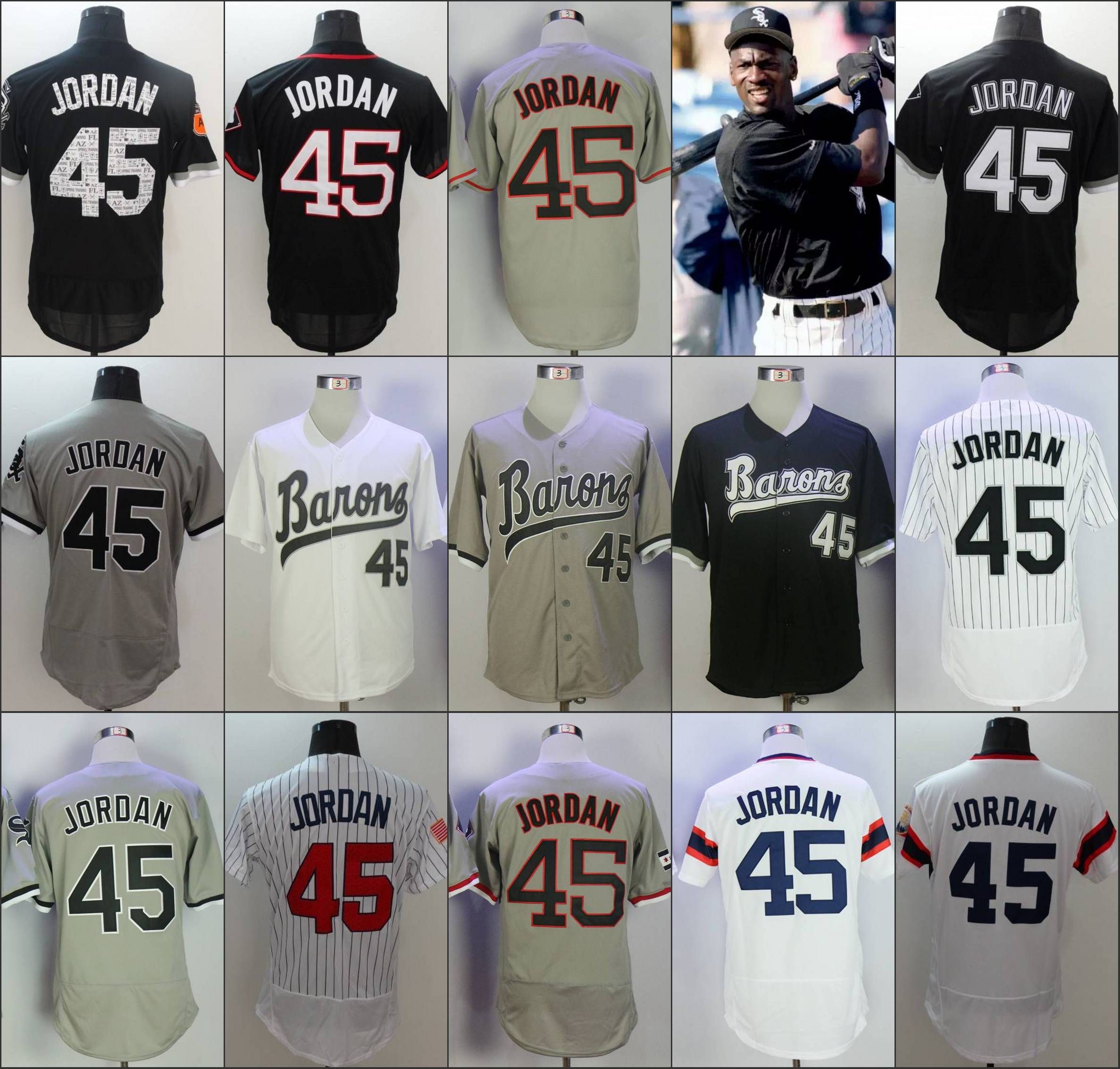2021 Cheap Mens Chicago #45 Jordan Baseball Jerseys White Army ...