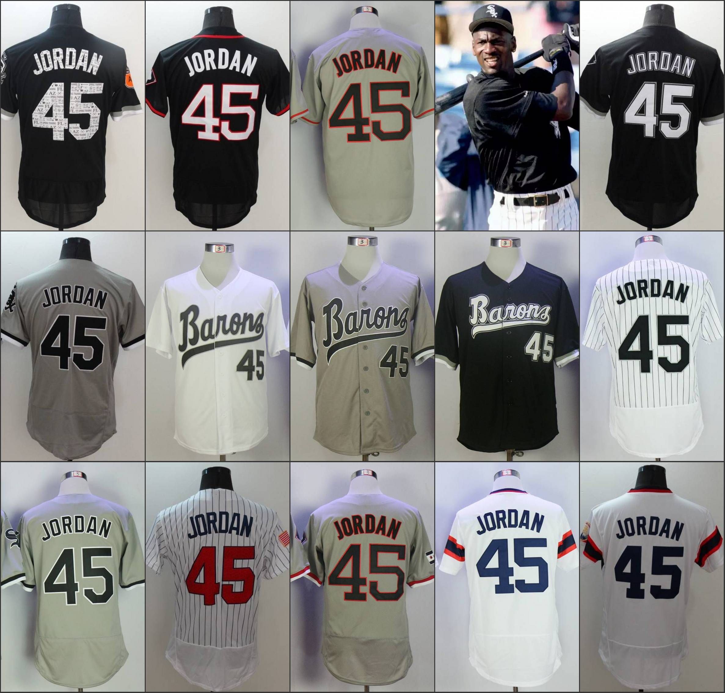 Chicago #45 Jordan Baseball Jerseys 