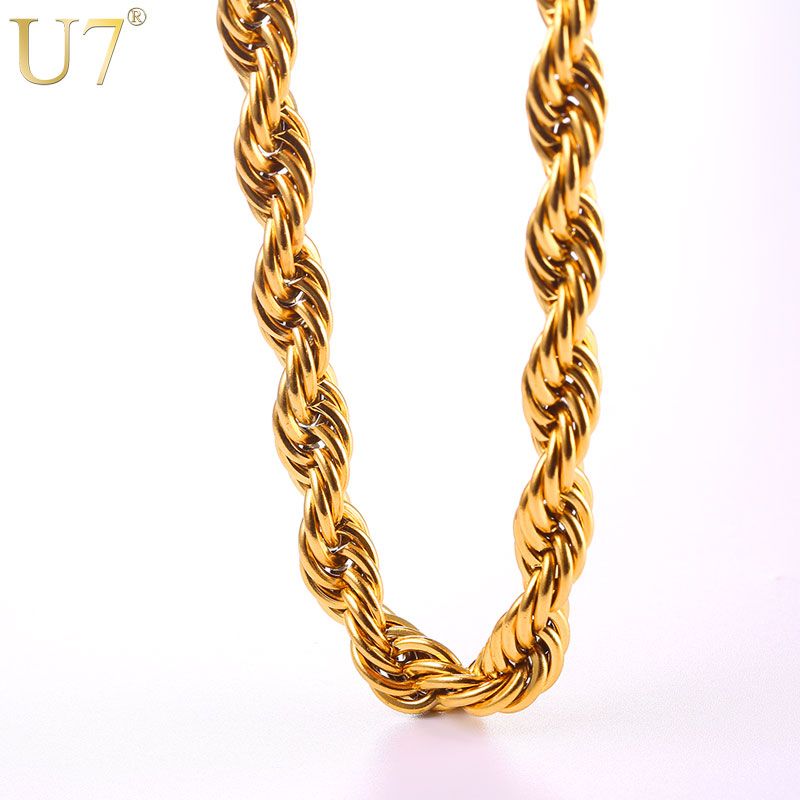 Satin Al Erkekler Altin Renk Kalin Paslanmaz Celik Hippi Kaya Zincir Uzun Gerdanlik Sicak Moda Taki N574 Icin U7 Hip Hop Halat Kolye Tl115 96 Dhgate Comda