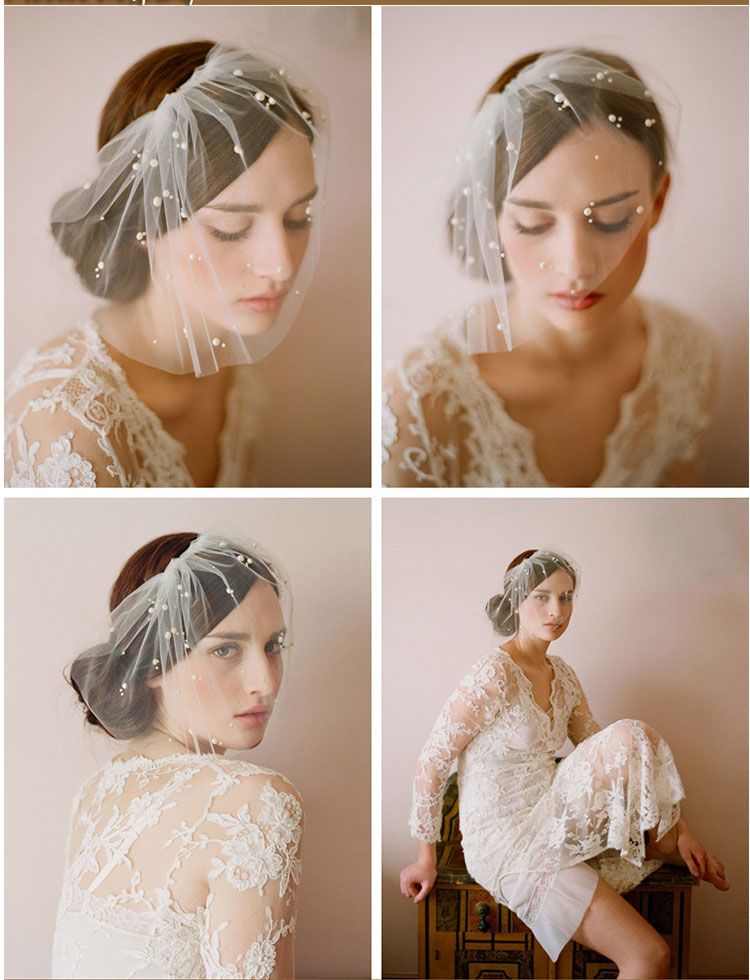 very short bridal veils