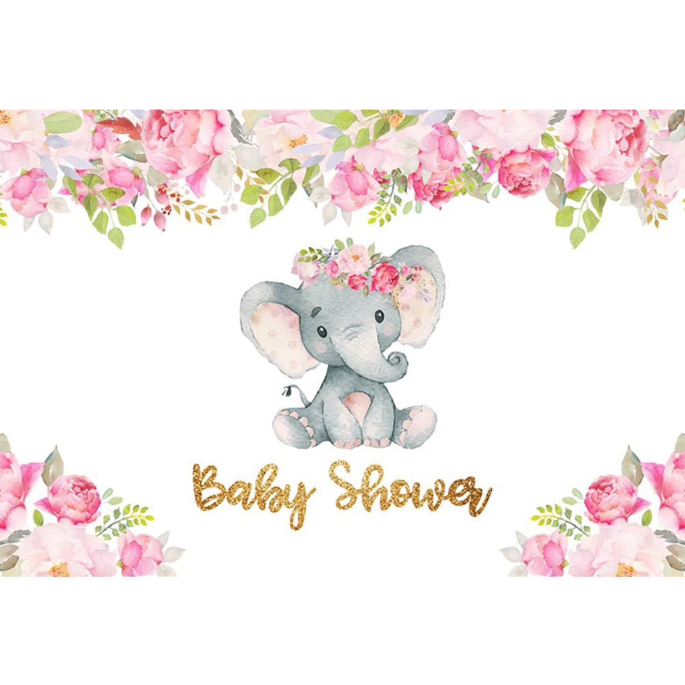 pink baby shower elephant
