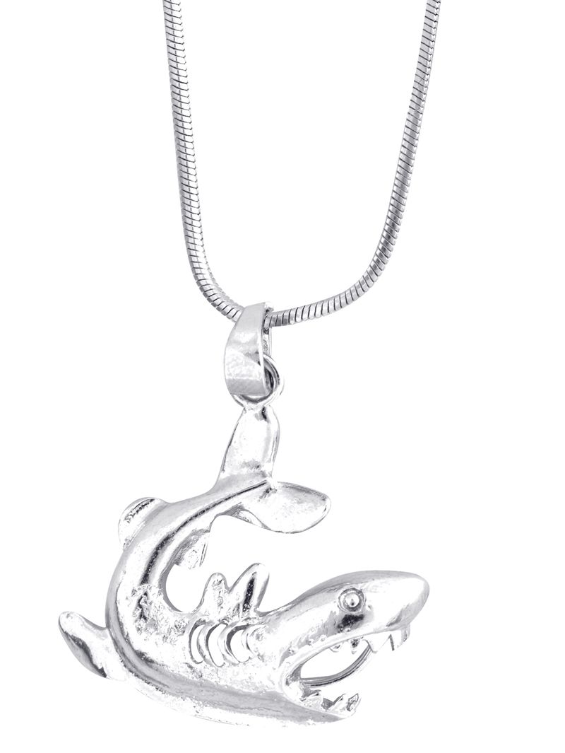 gran tiburón blanco de aleación Encantos Colgantes Joyería Hágalo usted mismo Accesorios 13x25mm 10 un