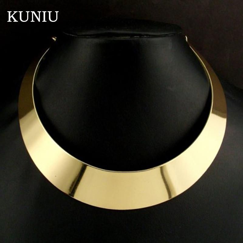 Thick gold collar necklace Clearance