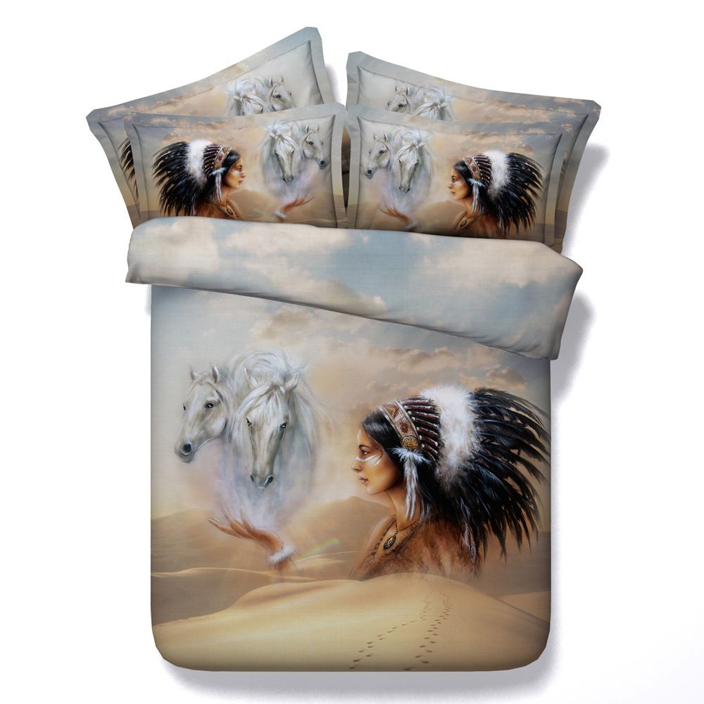 3d Horse Duvet Cover Bedding Sets Animal Bedspreads Holiday Quilt