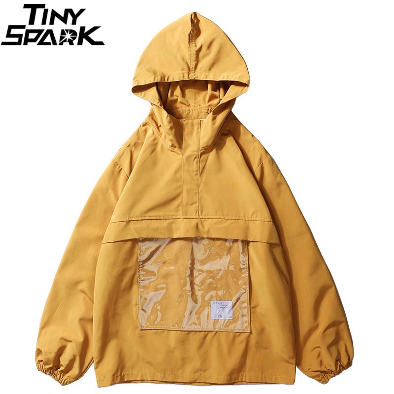 windbreaker with front pocket