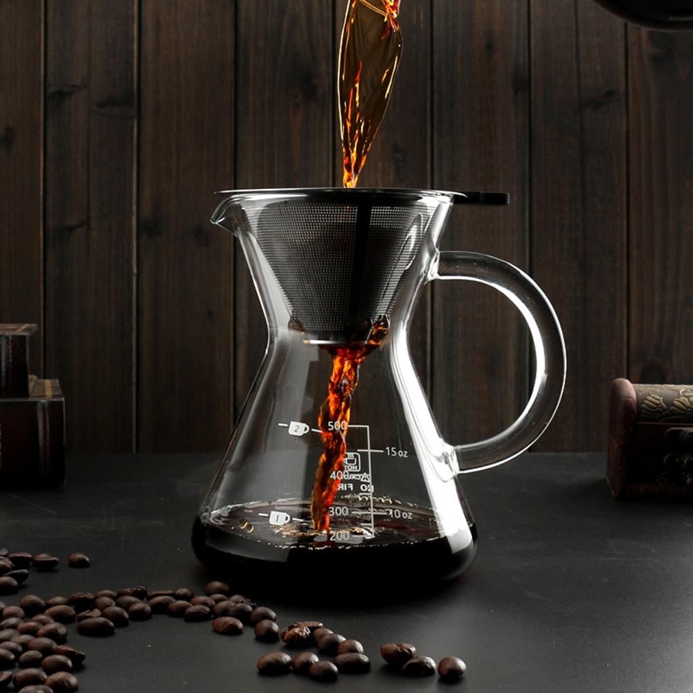 Compre 400 Ml Vierta Sobre Café Cafetera De Goteo Manual Con Filtro De  Acero Inoxidable Malla Fina Tetera Tetera Café Herramientas De Té A 20,81 €  Del Tanguimei2 | Es.Dhgate.Com