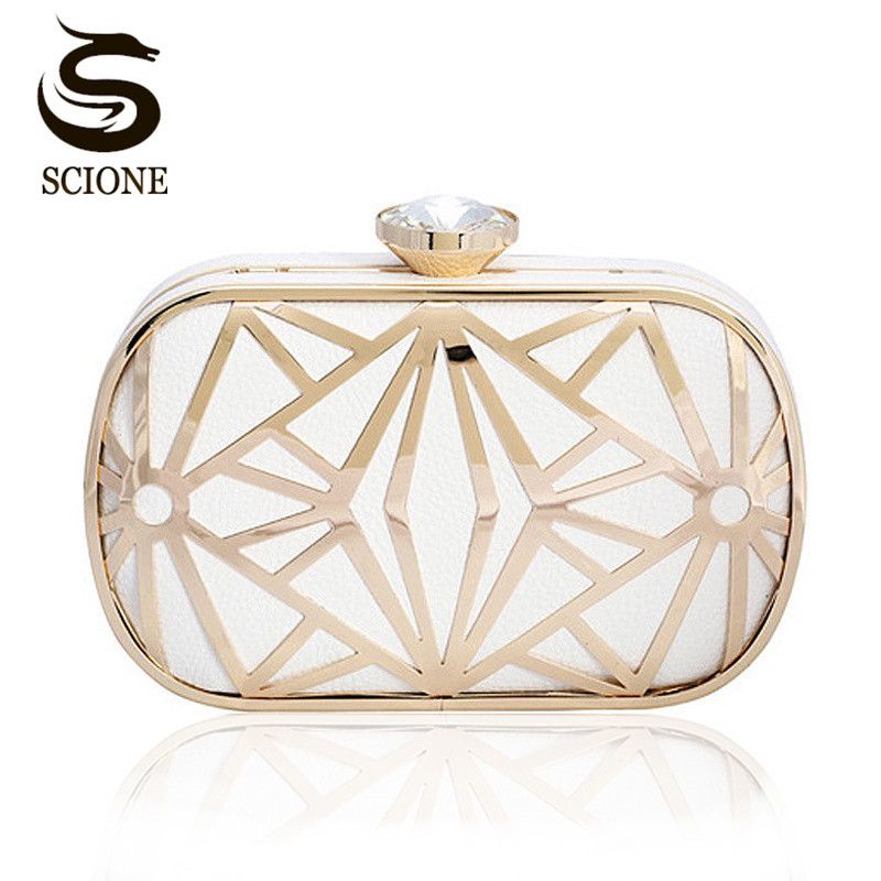 white gold clutch