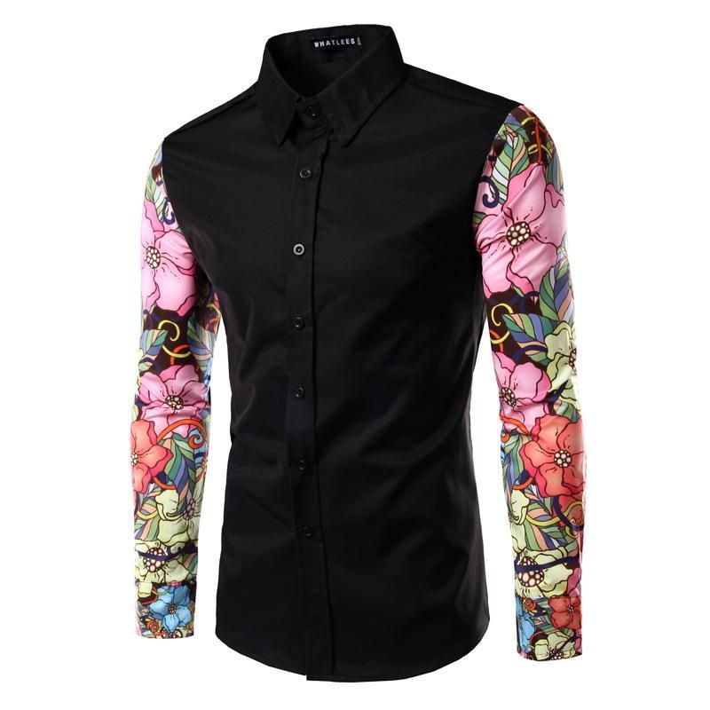Compre Nueva Marca Camisas Para Hombre Camisa De Manga Larga Camisa De  Impresión De Cráneo Ocasional Costura De Algodón Ropa Social A17 A 28,2 €  Del Mj_covenant | Es.Dhgate.Com
