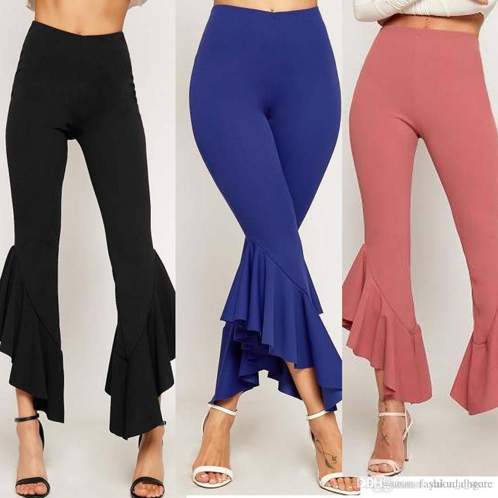 Compra Moda Para Mujer Pantalones De Flare Fiesta Elegante Pantalones  Cortos De Campana Con Pantalones Acampanados Y Pantalones Cortos De Cintura  Alta Barato | Entrega Rápida Y Calidad | Es.Dhgate
