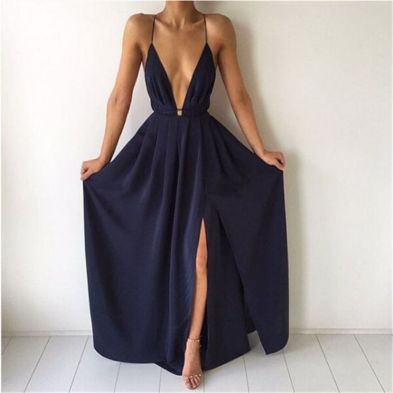 deep blue maxi dress