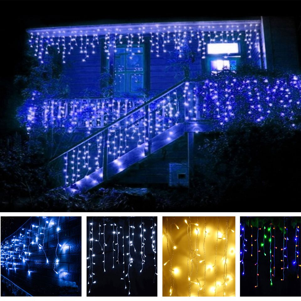 5Meters Icicle Snowing Xmas Tree Garden Outside/Outdoor Fairy String Lights Lamp