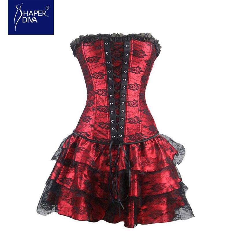 Bustiers & Corsets Wholesaler Sells Shaper Diva Sexy Push Up Steampunk And Bustiers Top Evening Women Lace Gothic Corset Dress Halloween Costume |