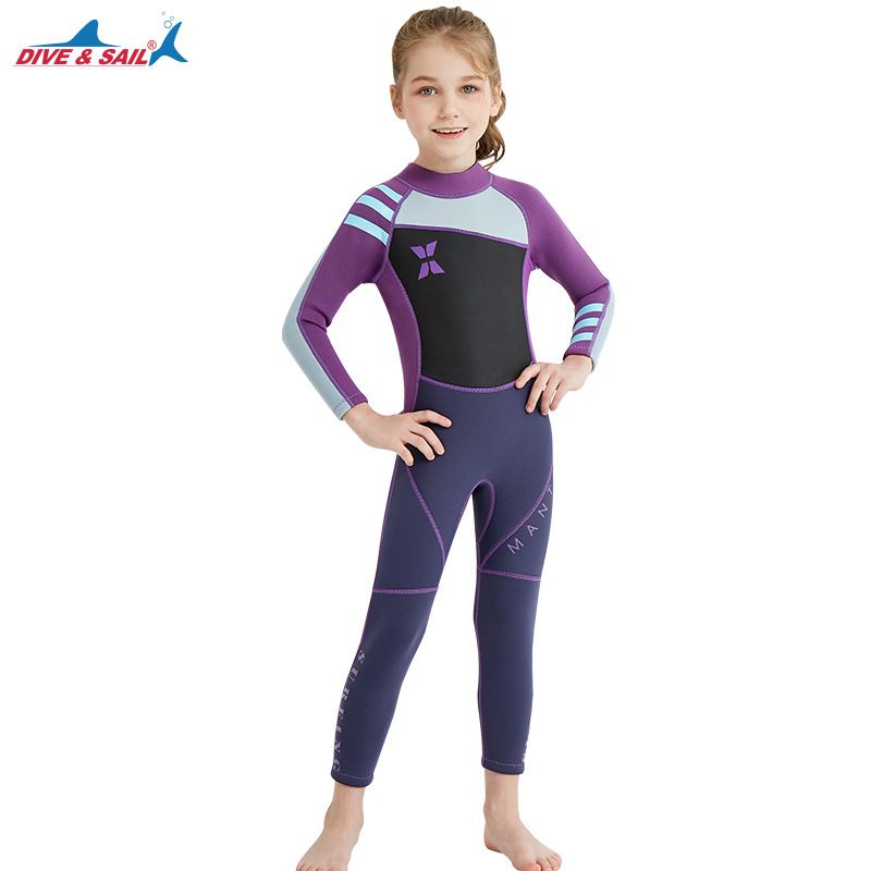 Kids Wetsuit Full Suit 2 5mm Long Sleeves Uv Protection Swimwear Diving Suit Neoprene Keep Warm