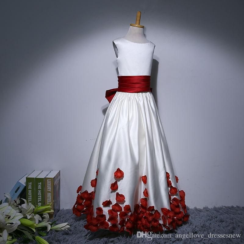 flower girl gown red