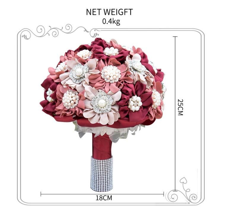 Acheter Vintage Bordeaux Perles De Mariage Bouquets 2018 Cristal Perlé Fleurs Pour La Fête De Mariage De Mariée Livraison Gratuite Pas Cher Designer