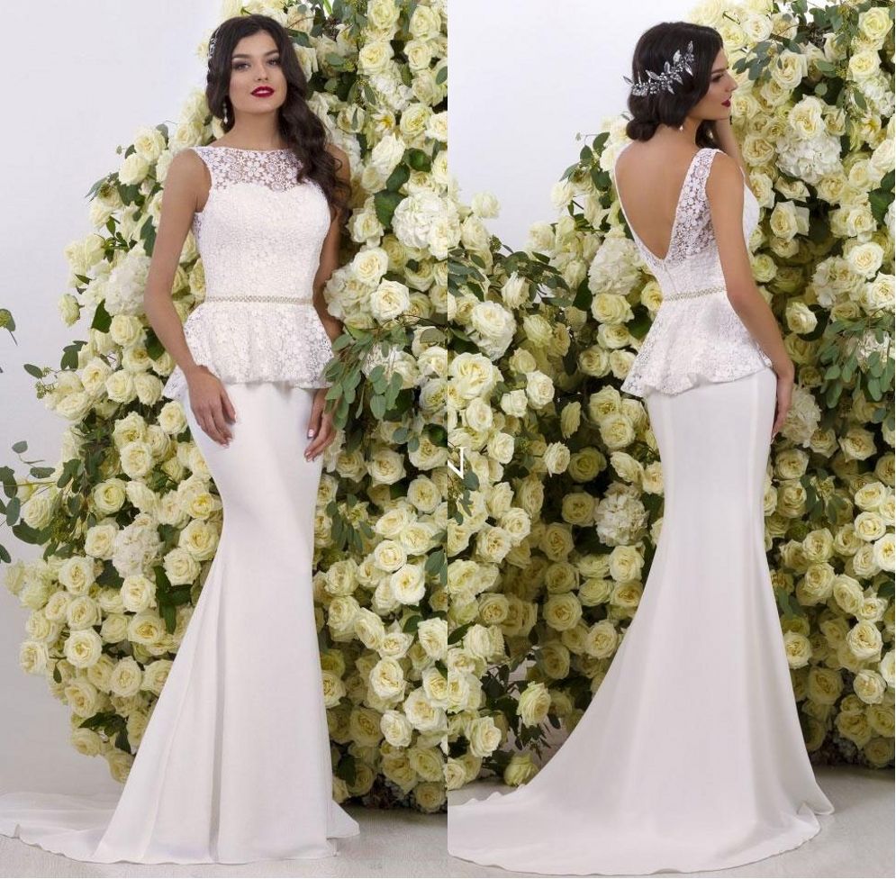 wedding dress with peplum waist