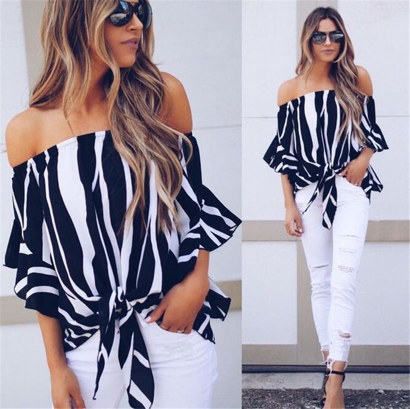 blusas de moda de rayas 2018