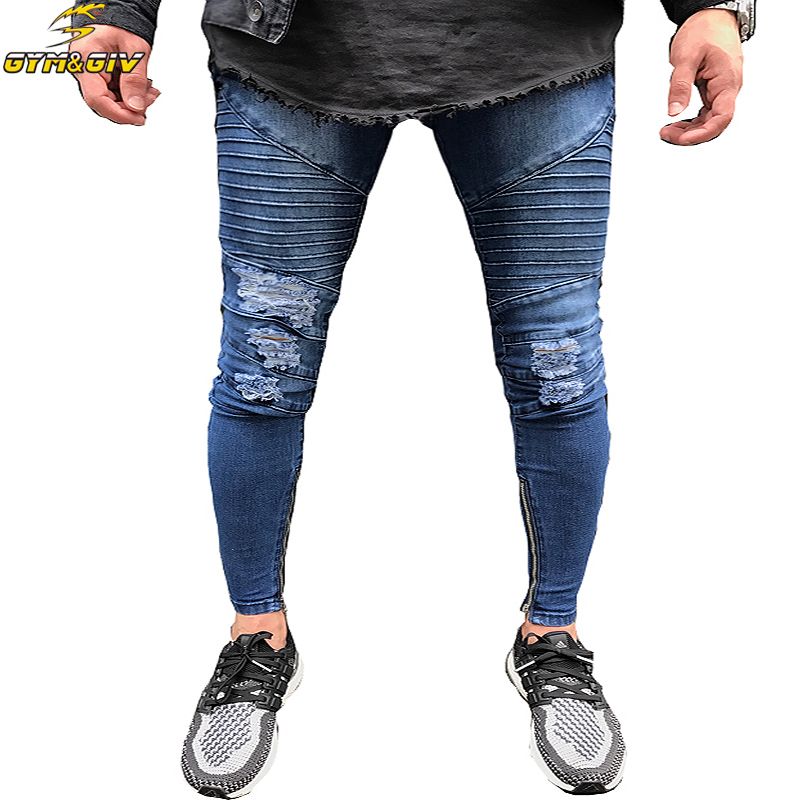 biker denim joggers