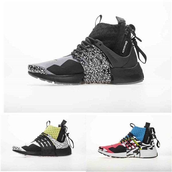 Compre 2018 Acronym X Nike Air Presto Mid BRS 1000 Mid Pacer Pink Mid Negro  Gris Blanco Verde Hombres Zapatillas De Deporte Zapatillas De Deporte Al  Aire Libre Diseñador Zapatillas Deportivas A