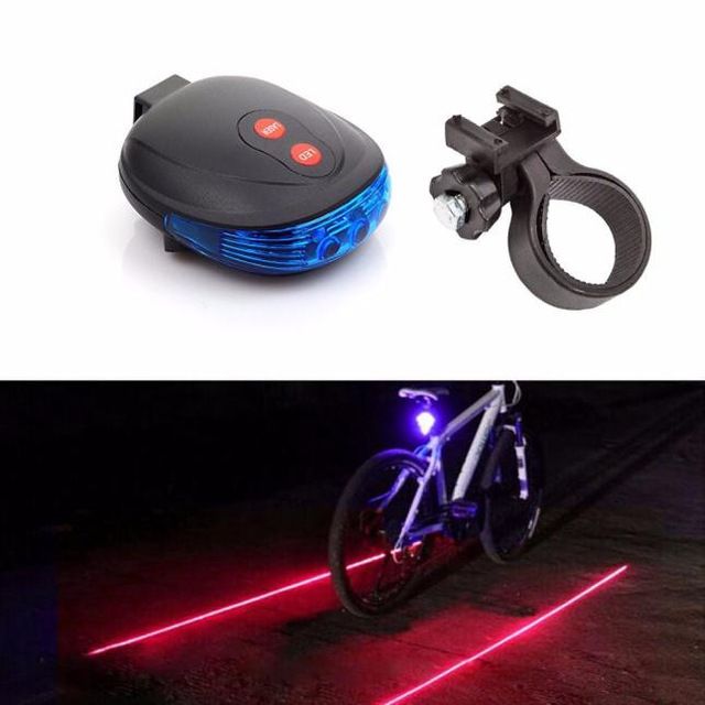 Bike Cycling Lights Waterproof 5 LED 2 Lasers 3 Modes Bike Taillight Safety