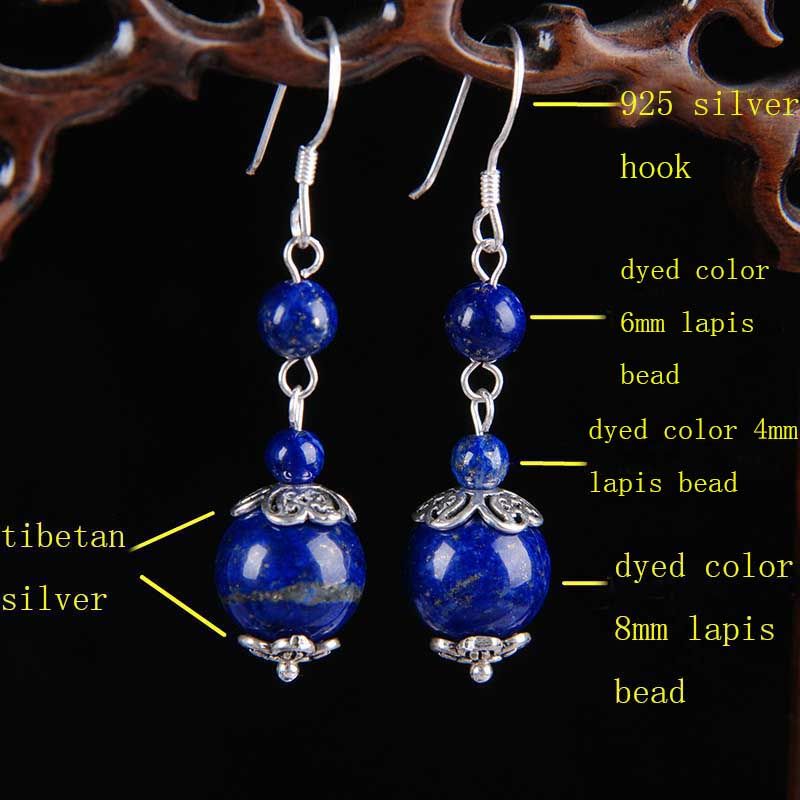 Lapis Lazuli Chandelier Earrings Dark Blue Gemstone 925 Sterling Silver Hook Lapis Lazuli Chandelier Earrings Dark Blue Gemstone 925 Sterling Silver Hook
