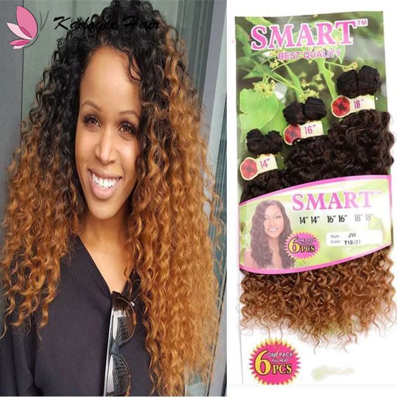 Curly Human Hair Extensions 14 18inch One Pack Full Head Omber