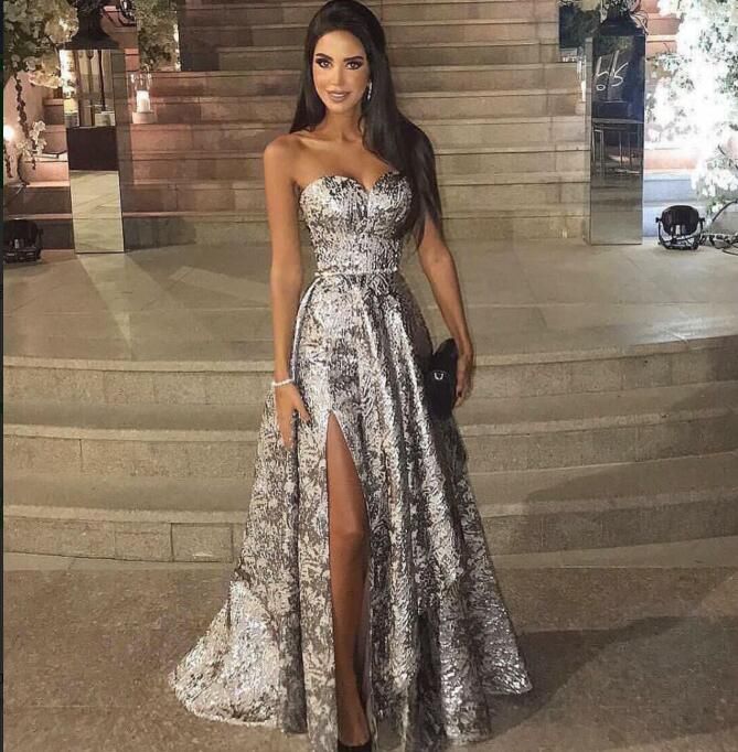 Entretenimiento canal Avanzar Vestido De Noche Del Vestido De Bola De Plata Sweetheat Largo Vestido Sin  Mangas Apliques De Lentejuelas Novia De Una Línea Hermosa 0046 De 204,98 €  | DHgate